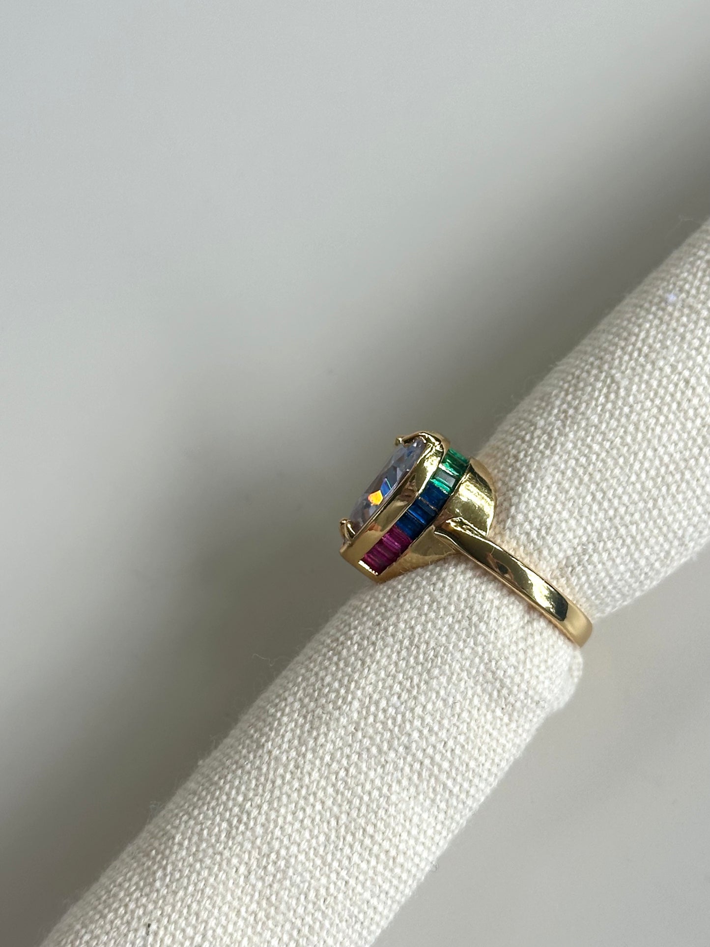 Anello Cuore Big Shine Multicolor