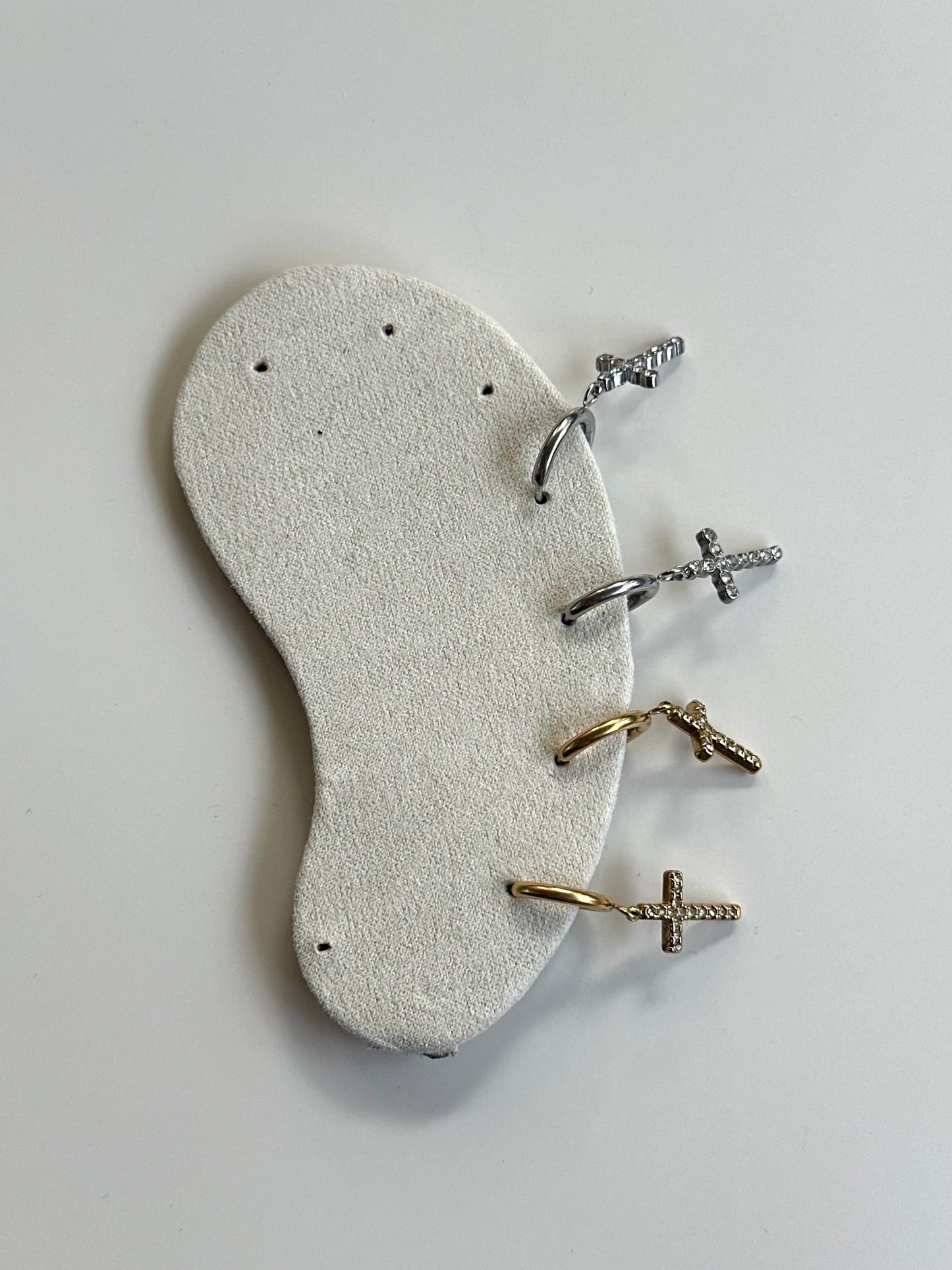 Orecchini Mini-Hoops Cross Shine
