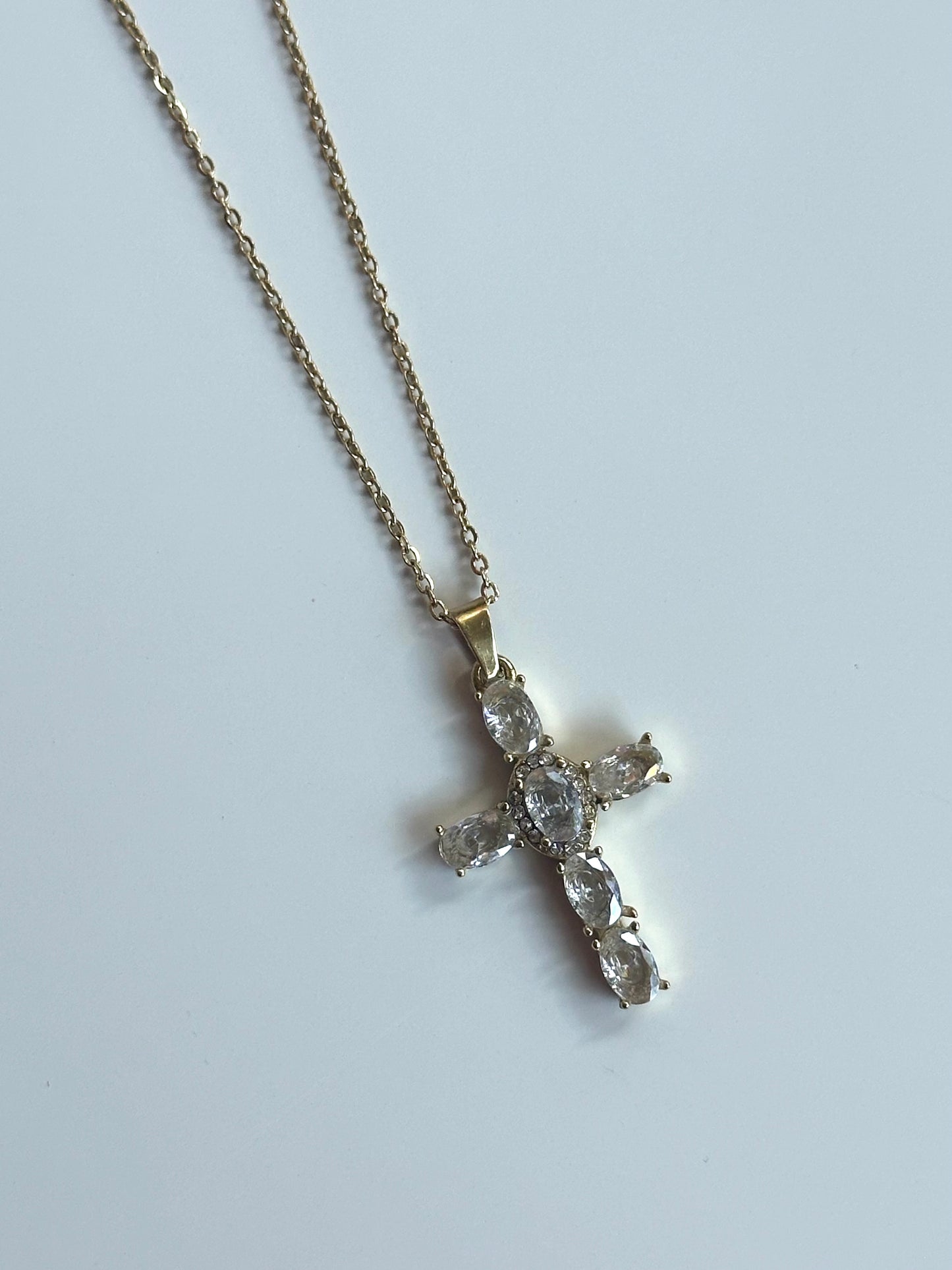 Collana Croce Gemma Bianca