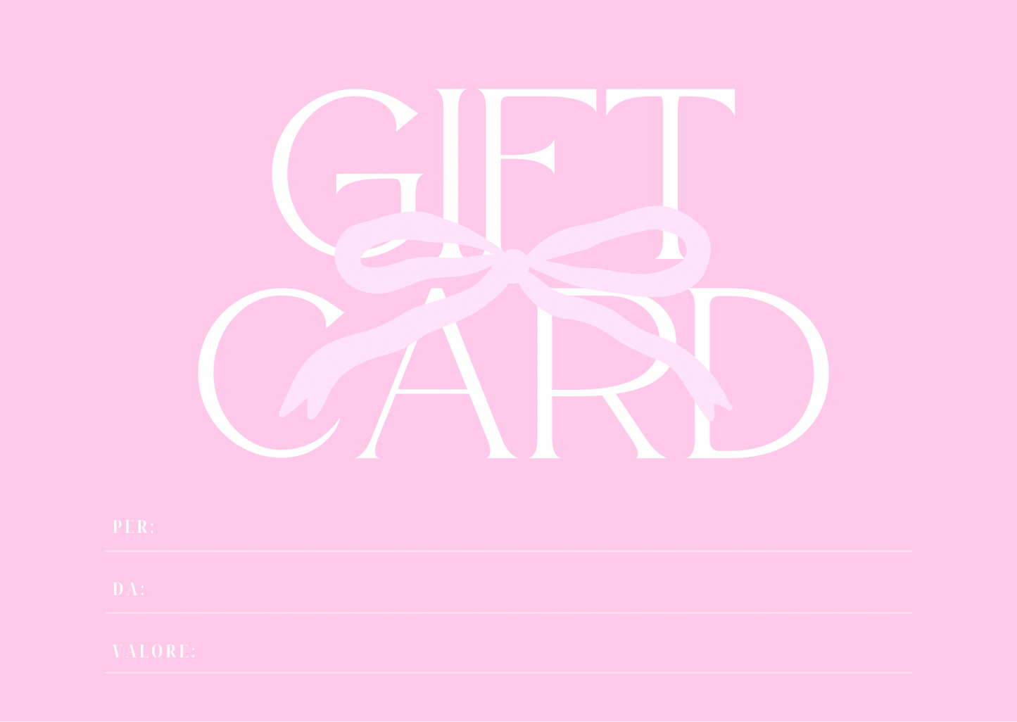GIFT CARD BRACCIALE ETERNO o GIFT CARD
