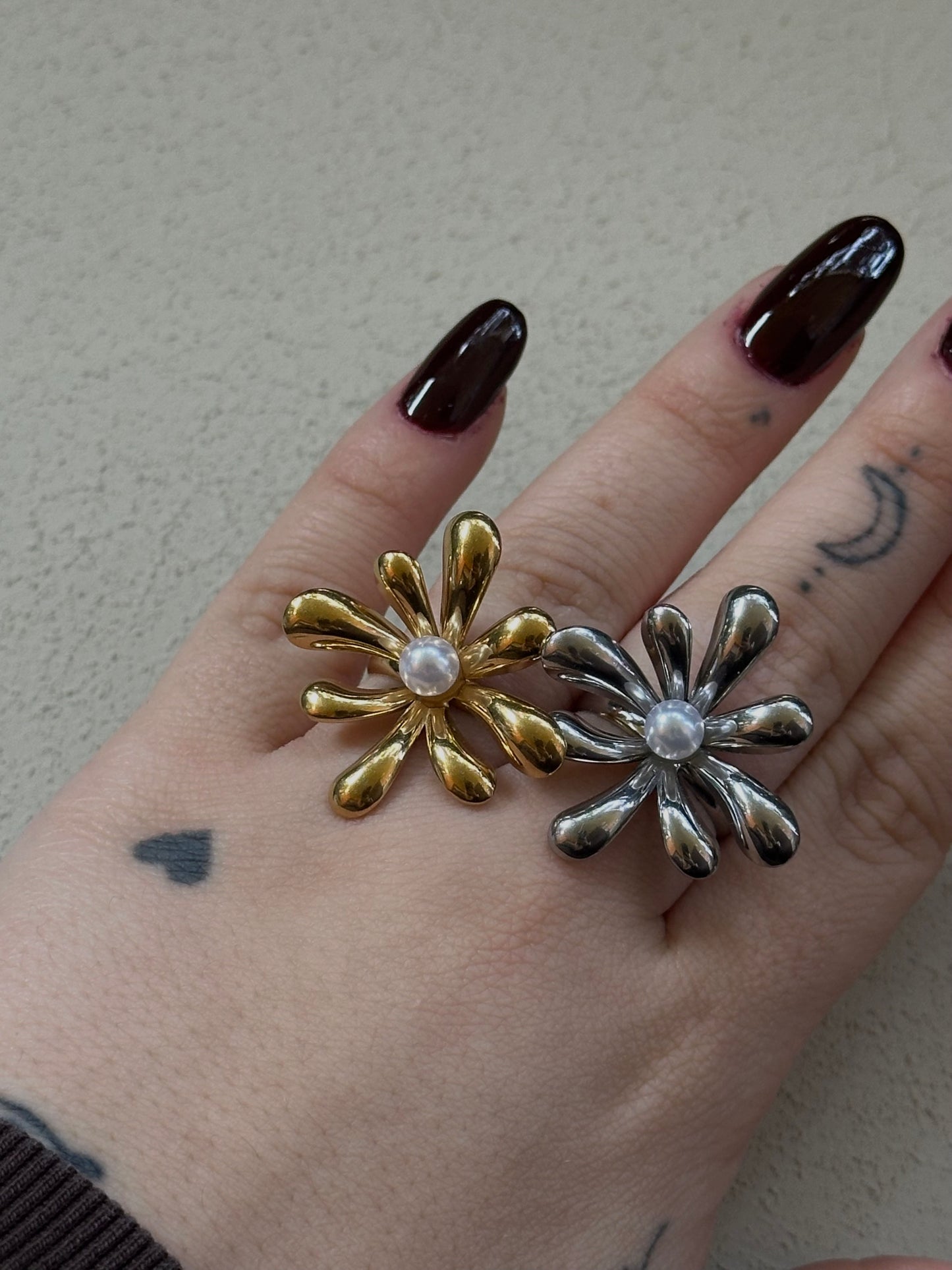 Anello Fiore Perla