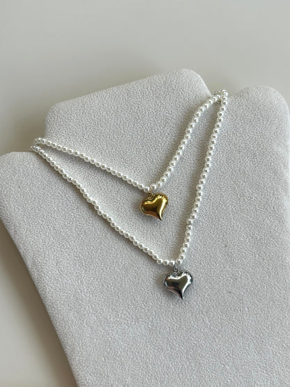Collana Perle e Cuore