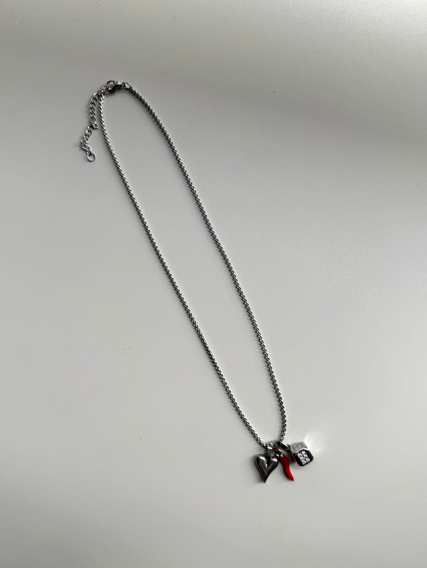 Collana Silver&Rosso