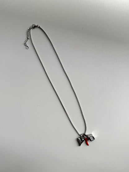 Collana Silver&Rosso