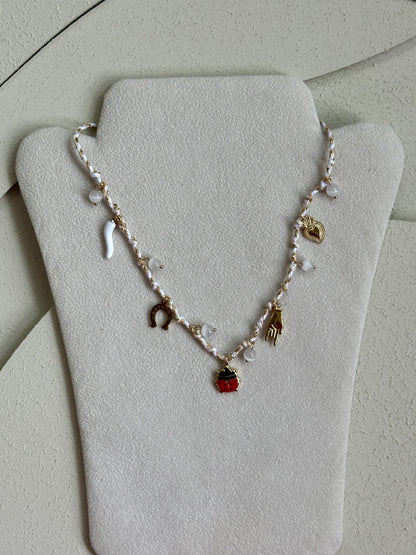 Collana Corda Multi Ciondoli