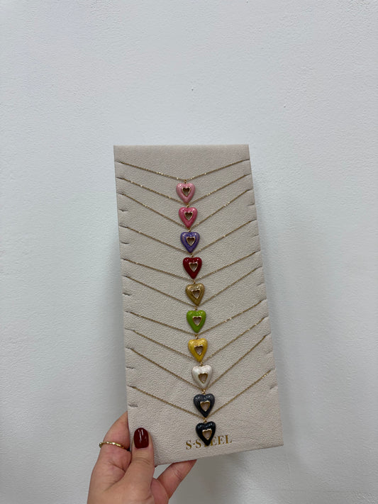 Collana Cuore Multicolore