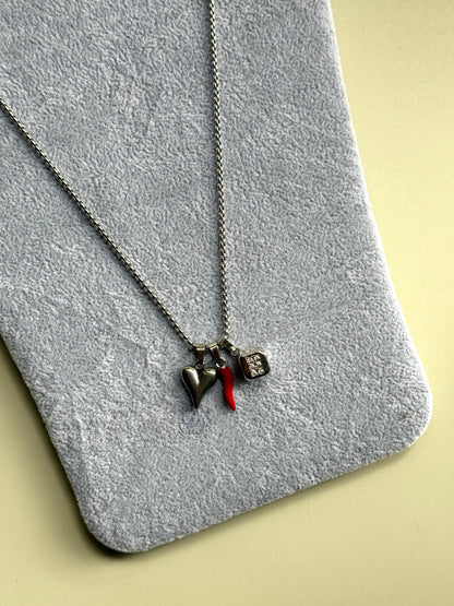 Collana Silver&Rosso