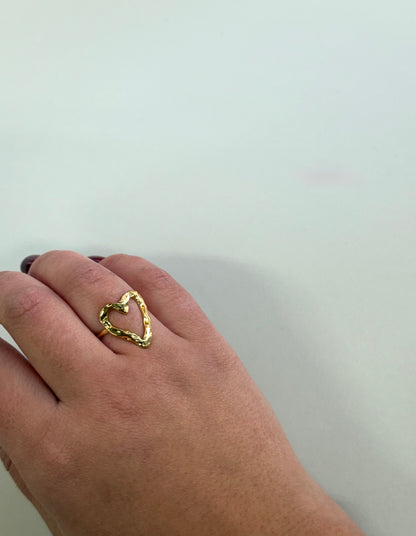 Anello Cuore Stropicciato