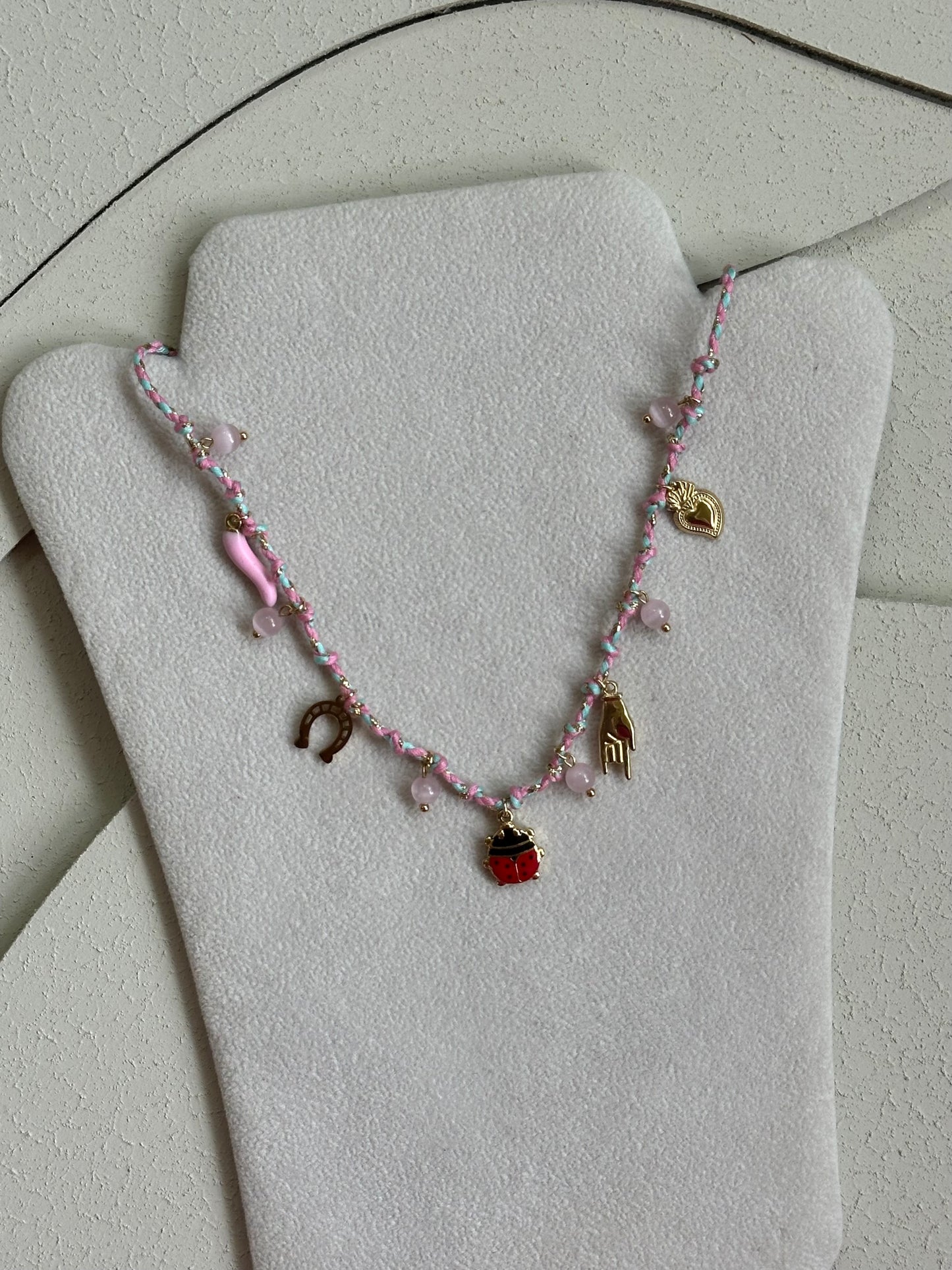 Collana Corda Multi Ciondoli