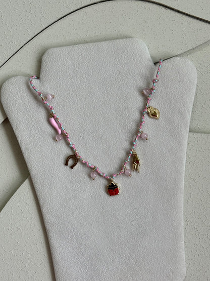 Collana Corda Multi Ciondoli