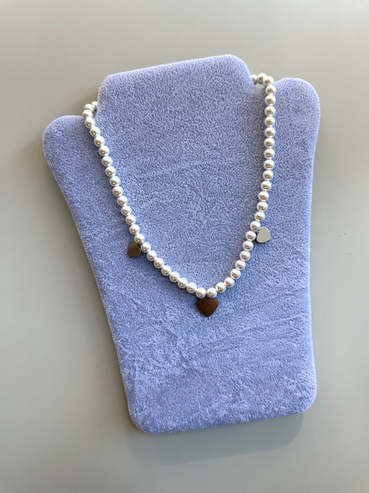 Collana Perle e Cuori