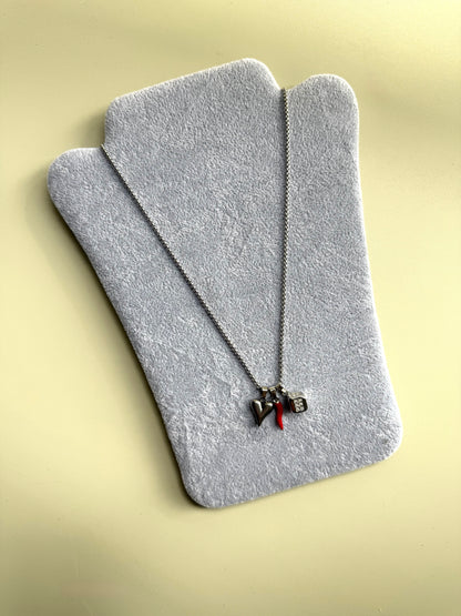 Collana Silver&Rosso
