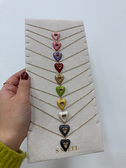 Collana Cuore Multicolore