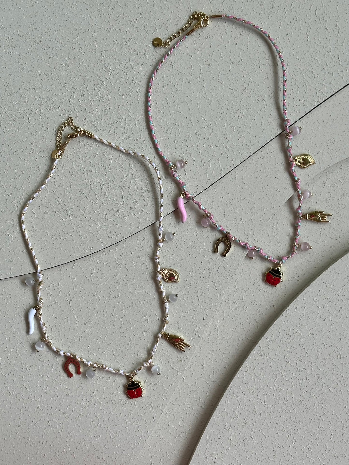 Collana Corda Multi Ciondoli