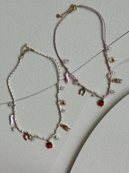 Collana Corda Multi Ciondoli