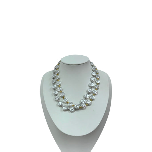 Collana Monete Perla e Acciaio